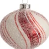 Intratuin Weihnachtskugel Zwiebel Dixie weiß / rot D 8 cm
