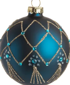 Intratuin Weihnachtskugel Caeli Quasten blau D 8 cm