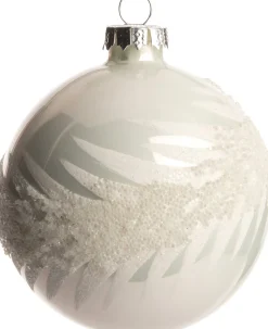 Intratuin Weihnachtskugel Blyss Blatt weiß D 8 cm