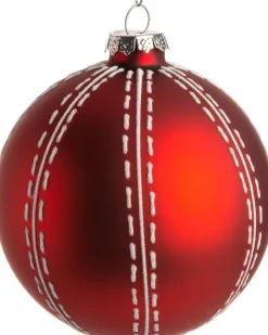Intratuin Weihnachtskugel Denia rot / weiß D 10 cm