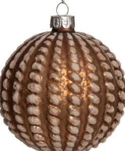 Intratuin Weihnachtskugel Danna orange / weiß D 8 cm