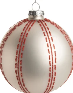 Intratuin Weihnachtskugel Denia weiß / rot D 10 cm
