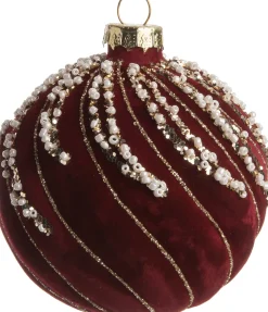 Intratuin Weihnachtskugel Elyce dunkelrot D 8 cm