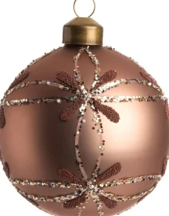 Intratuin Weihnachtskugel Elora hellbraun D 8 cm