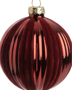 Intratuin Weihnachtskugel Everly dunkelrot D 8 cm