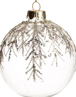 Intratuin Weihnachtskugel Glennis transparent / gold D 8 cm