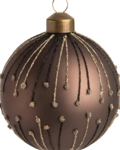 Intratuin Weihnachtskugel Hailey hellbraun D 8 cm
