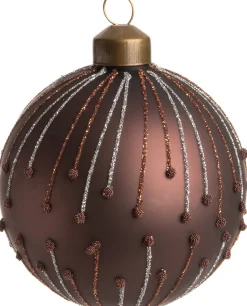 Intratuin Weihnachtskugel Hailey dunkelbraun D 8 cm