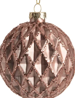 Intratuin Weihnachtskugel Jayne Rauten rosa D 8 cm
