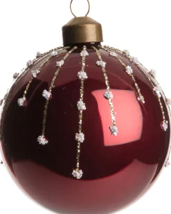 Intratuin Weihnachtskugel Liz bordeaux D 8 cm