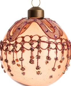 Intratuin Weihnachtskugel Lexi orange / transparent D 8 cm