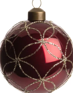 Intratuin Weihnachtskugel Laurie bordeaux D 8 cm