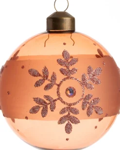 Intratuin Weihnachtskugel Lexi orange / transparent D 8 cm