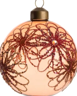 Intratuin Weihnachtskugel Lexi orange / transparent D 8 cm