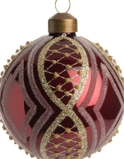 Intratuin Weihnachtskugel Liz bordeaux D 8 cm