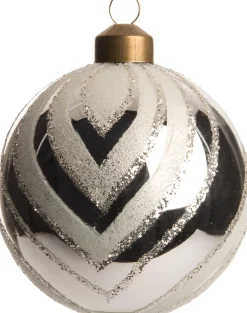 Intratuin Weihnachtskugel Lorah braun / weiß D 8 cm