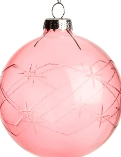 Intratuin Weihnachtskugel Lacey rosa / transparent D 8 cm
