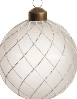 Intratuin Weihnachtskugel Lindsy weiß D 8 cm