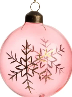 Intratuin Weihnachtskugel Leann rosa / transparent D 8 cm