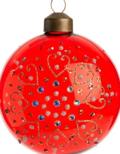 Intratuin Weihnachtskugel Linn rot / transparent D 8 cm