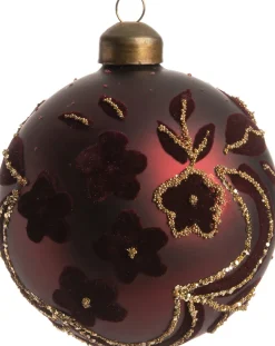 Intratuin Weihnachtskugel Molly weiß / rot D 8 cm