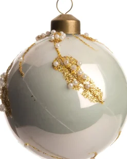 Intratuin Weihnachtskugel Mary weiß / gold D 8 cm