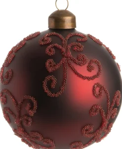 Intratuin Weihnachtskugel Misty bordeaux D 8 cm