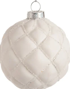 Intratuin Weihnachtskugel Odelia Rauten weiß D 8 cm