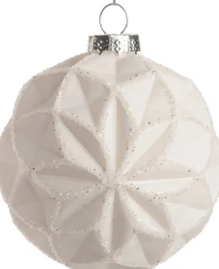 Intratuin Weihnachtskugel Odelia Rauten weiß D 8 cm