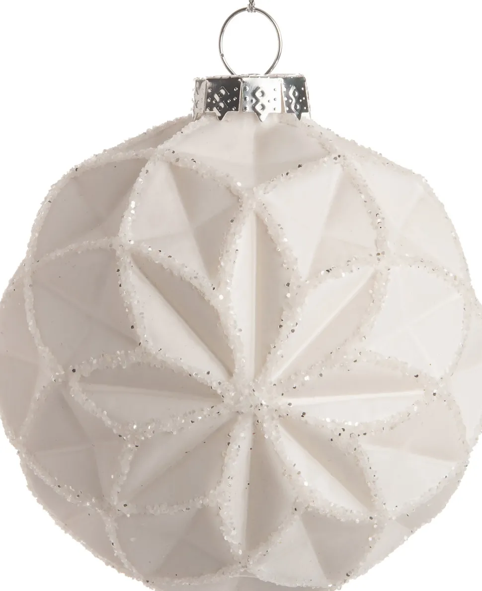 Intratuin Weihnachtskugel Odelia Rauten weiß D 8 cm