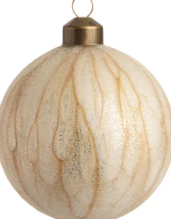 Intratuin Weihnachtskugel Roxy gold / weiß D 8 cm