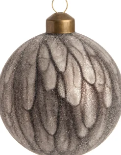 Intratuin Weihnachtskugel Roxy dunkelbraun / weiß D 8 cm