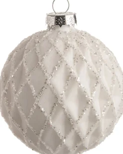 Intratuin Weihnachtskugel Sabella weiß D 8 cm