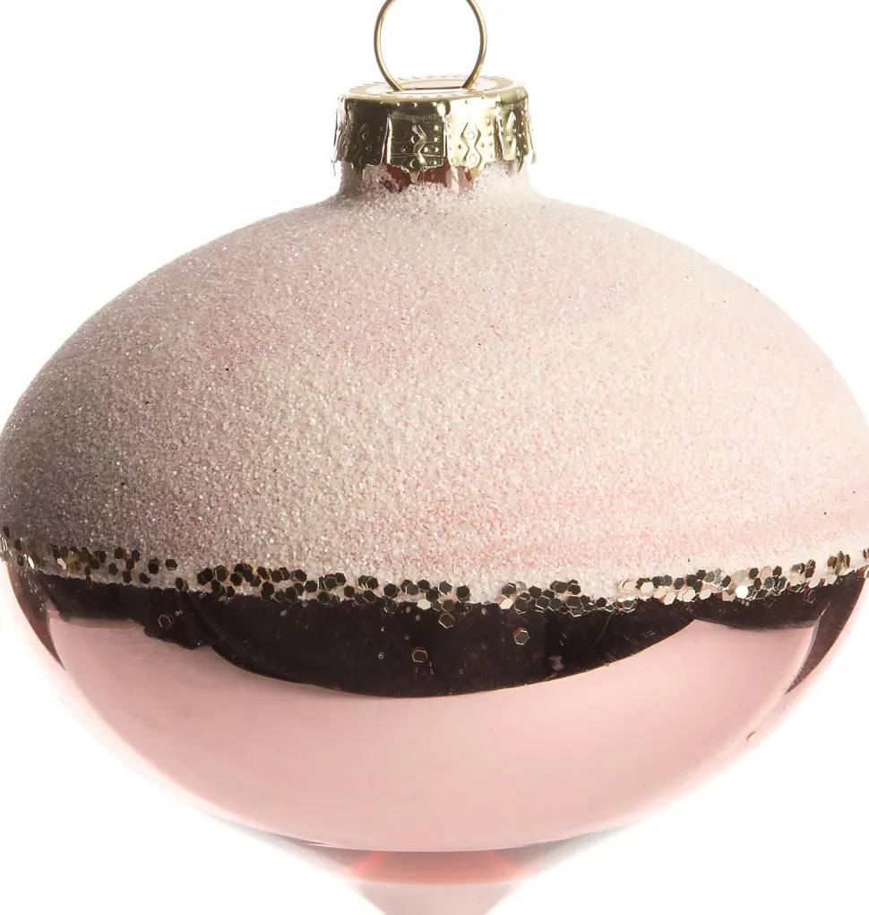 Intratuin Weihnachtskugel Zwiebel Elisse rosa 6 x 6 x 14 cm