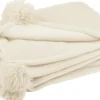J-Line Decke Pompom creme 170 x 130 cm