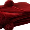 J-Line Decke Pompom rot 170 x 130 cm