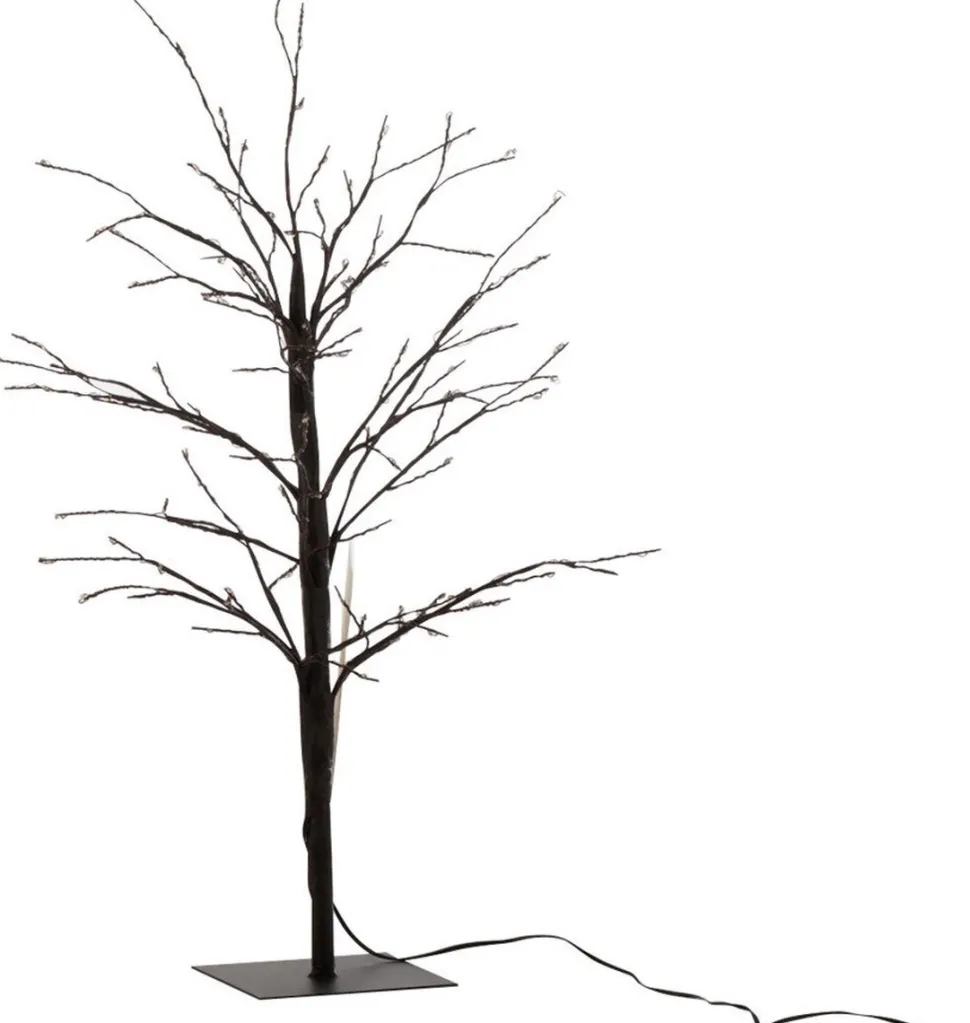 J-Line Deko-Baum Indra schwarz mit Beleuchtung 20 x 20 x 57 cm