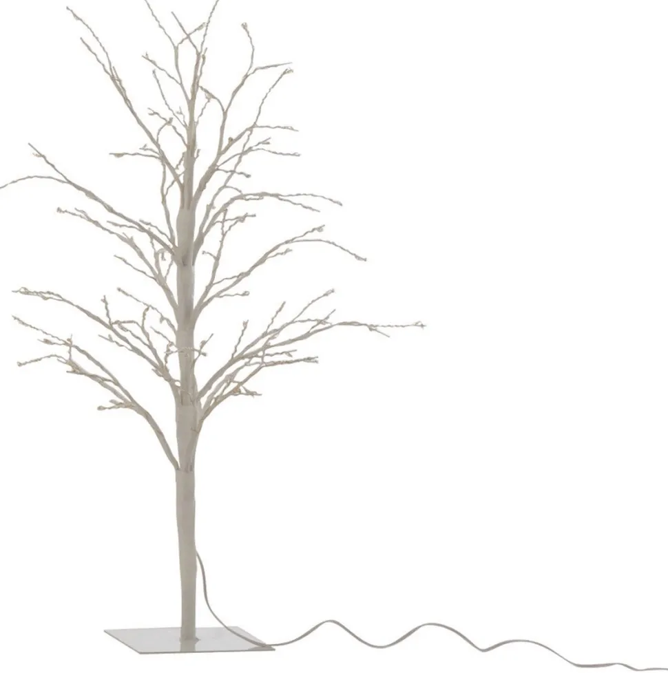 J-Line Deko-Baum Indra weiß mit Beleuchtung 20 x 20 x 57 cm