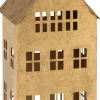 J-Line Teelichthalter Haus Sigma gold 19,5 x 17,5 x 37 cm