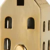 J-Line Teelichthalter Haus Caroline gold 11 x 9,5 x 21,5 cm