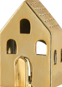 J-Line Teelichthalter Haus Caroline gold 8 x 6,5 x 12,5 cm