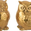 J-Line Weihnachtsdeko Eule gold 9 x 7 x 9,5 cm