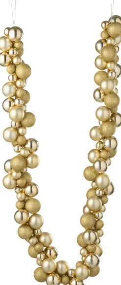 J-Line Weihnachtsgirlande Weihnachtskugeln gold 1,6 m