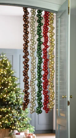 J-Line Weihnachtsgirlande Weihnachtskugeln gold 1,6 m