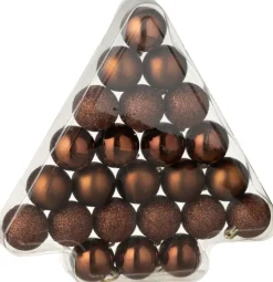 J-Line Weihnachtskugel braun D 4 cm 24 St.