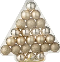 J-Line Weihnachtskugel creme D 4 cm 24 St.