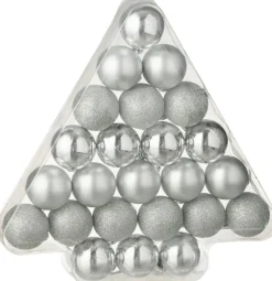 J-Line Weihnachtskugel silber D 4 cm 24 St.