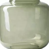 Jodeco Vase mit Fuß Marilyn grün D 27 H 40 cm