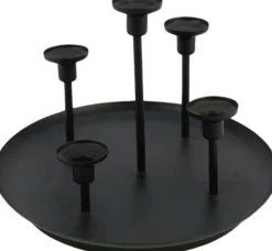 Kerzenständer schwarz D 33 H 23 cm