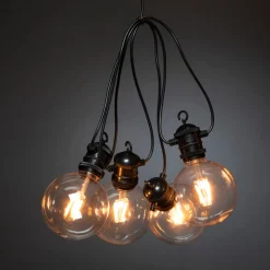 Konstsmide LED Lichterkette schwarz 5 m mit 10 austauschbaren Leuchten